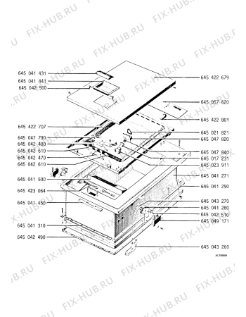 Взрыв-схема посудомоечной машины Zanker VA421 - Схема узла Control panel and lid